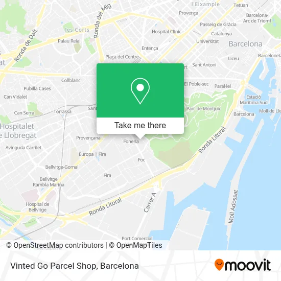 Vinted Go Parcel Shop map