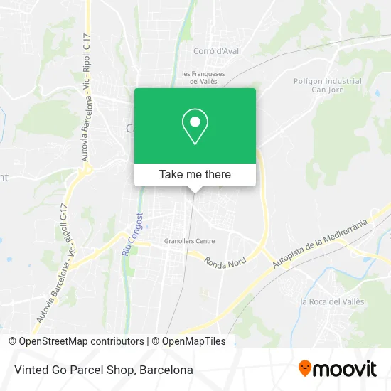 Vinted Go Parcel Shop map
