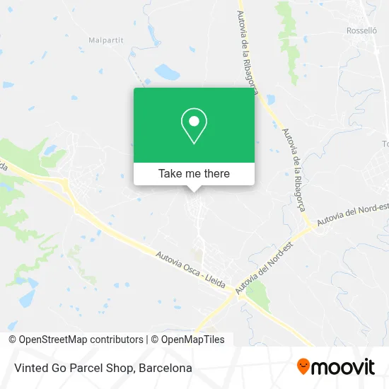 Vinted Go Parcel Shop map