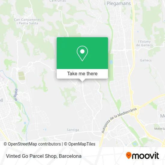 Vinted Go Parcel Shop map