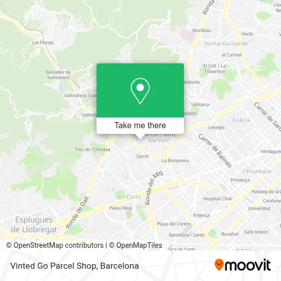 Vinted Go Parcel Shop map