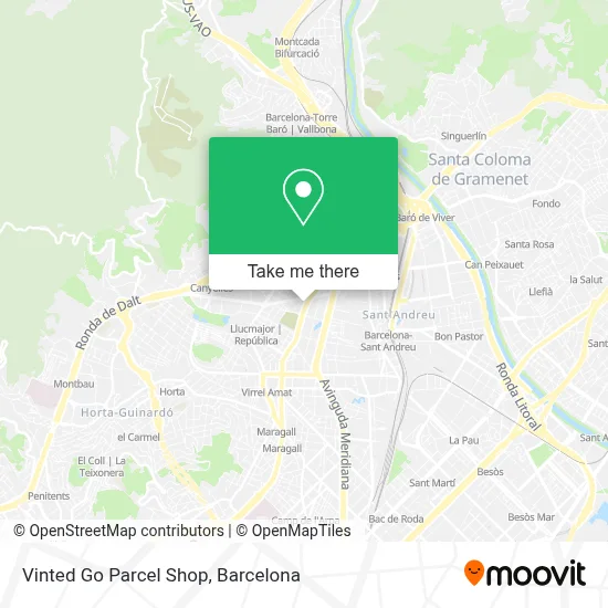 Vinted Go Parcel Shop map