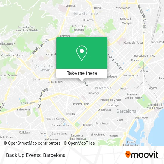 Back Up Events map