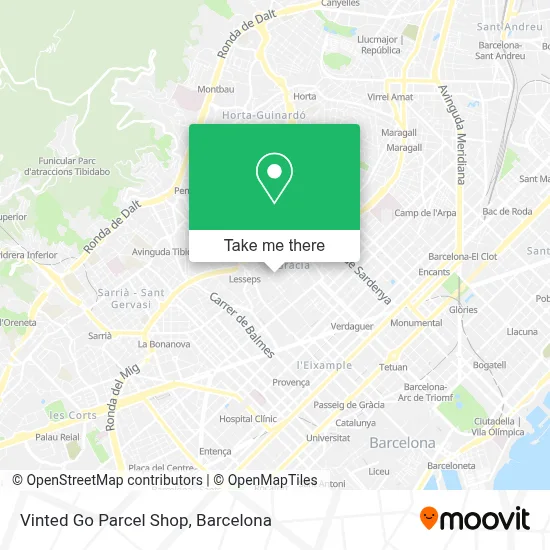 Vinted Go Parcel Shop map