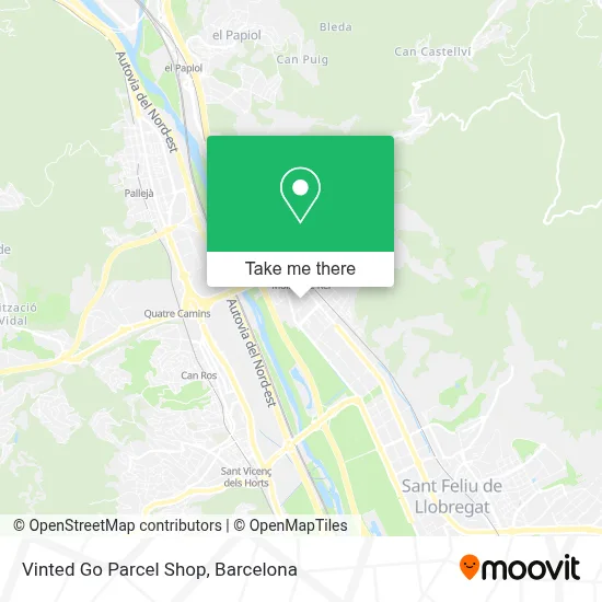 Vinted Go Parcel Shop map