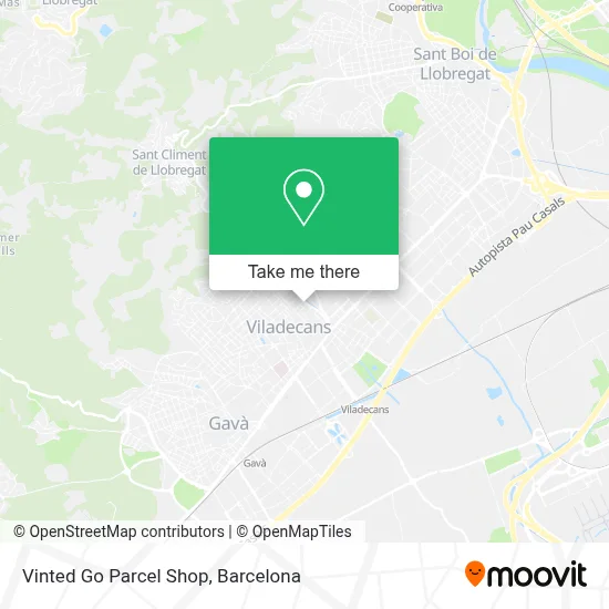 Vinted Go Parcel Shop map