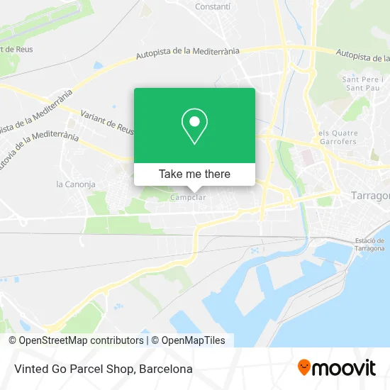 Vinted Go Parcel Shop map