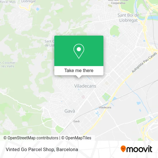 Vinted Go Parcel Shop map