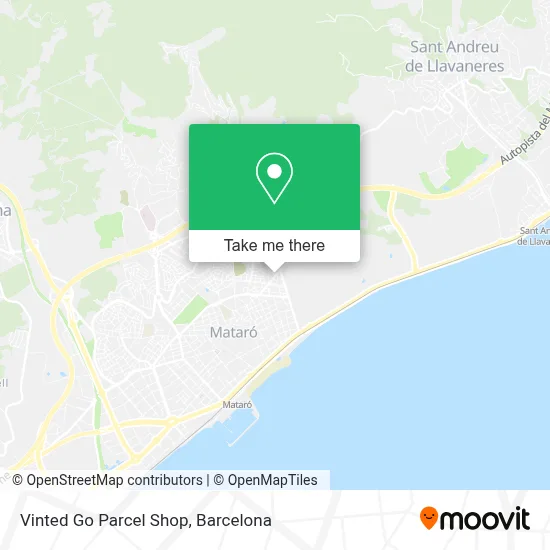 Vinted Go Parcel Shop map