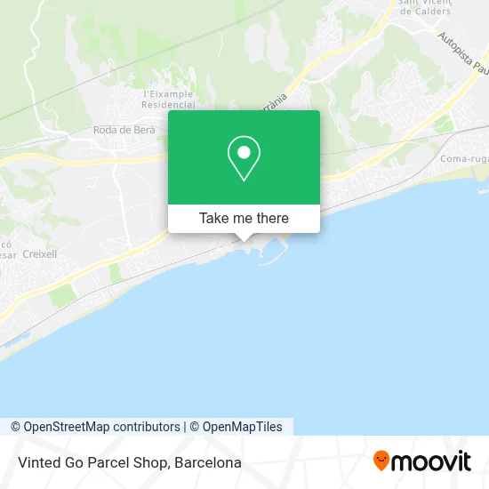Vinted Go Parcel Shop map