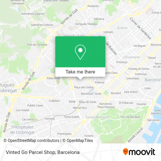 Vinted Go Parcel Shop map