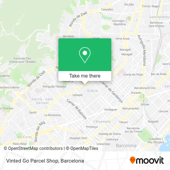 Vinted Go Parcel Shop map