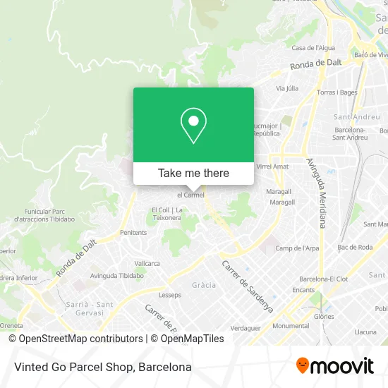 Vinted Go Parcel Shop map