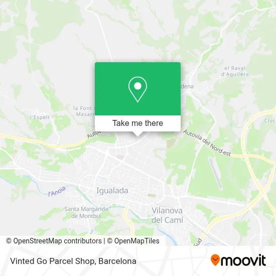Vinted Go Parcel Shop map