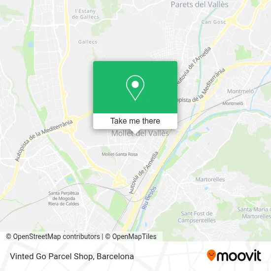 Vinted Go Parcel Shop map