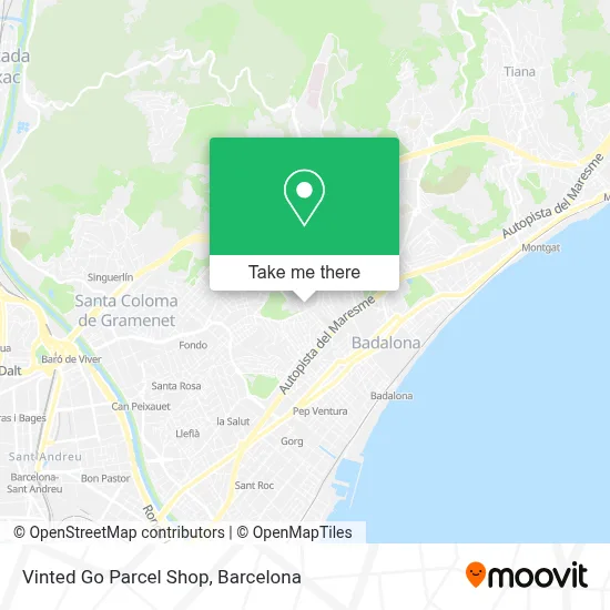Vinted Go Parcel Shop map