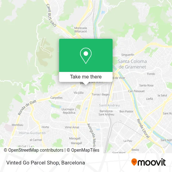 Vinted Go Parcel Shop map