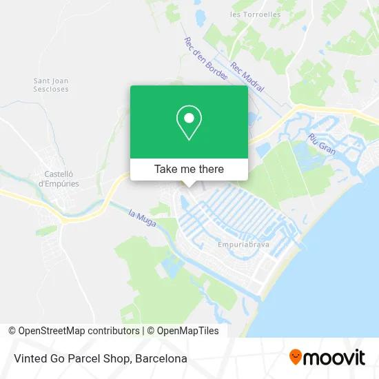 Vinted Go Parcel Shop map