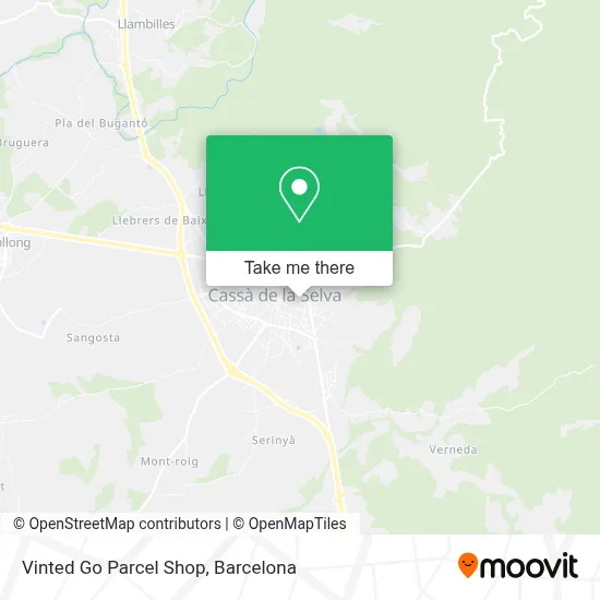 Vinted Go Parcel Shop map