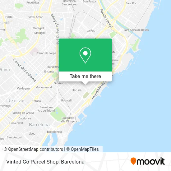 Vinted Go Parcel Shop map