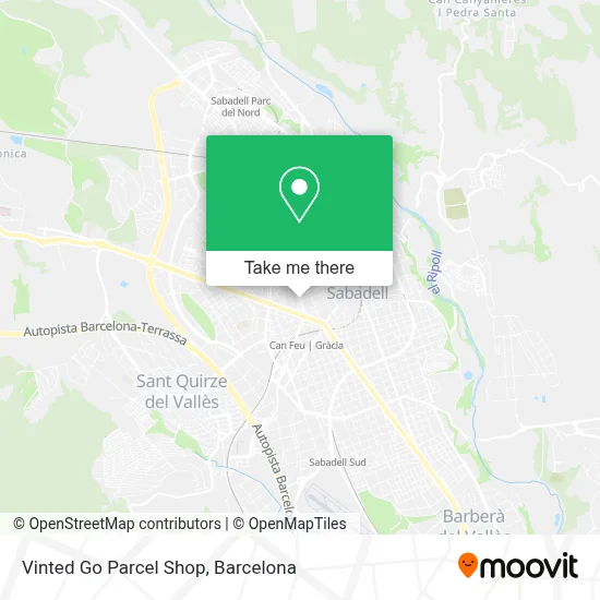 Vinted Go Parcel Shop map