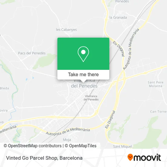 Vinted Go Parcel Shop map