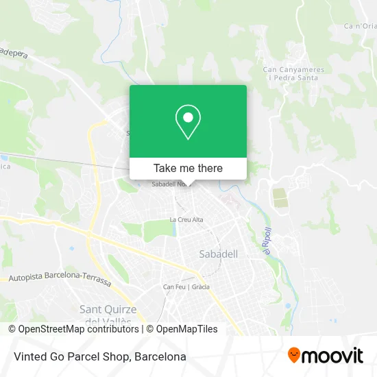Vinted Go Parcel Shop map