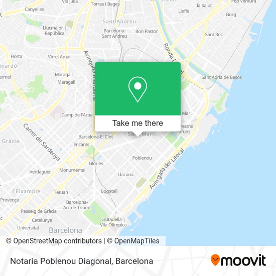 Notaria Poblenou Diagonal map