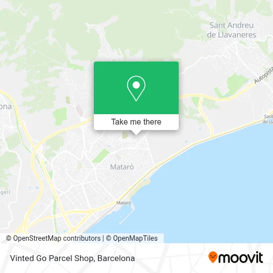 Vinted Go Parcel Shop map