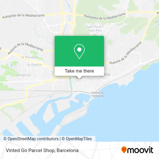 Vinted Go Parcel Shop map