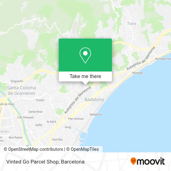 Vinted Go Parcel Shop map