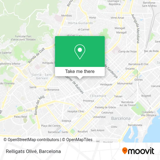 Relligats Olivé map
