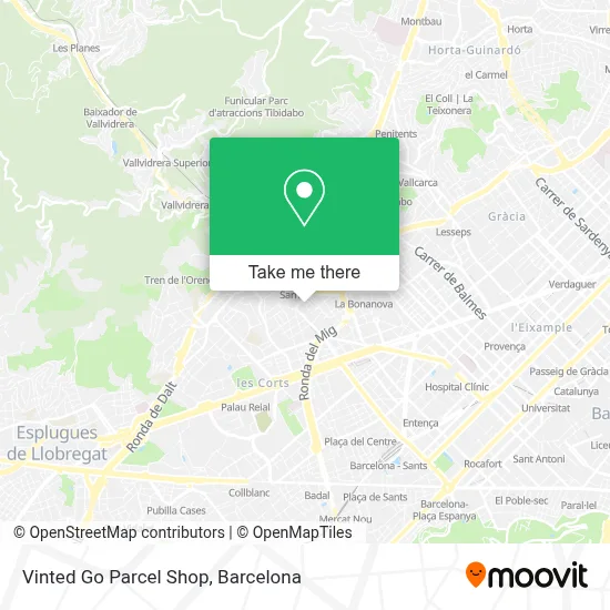 Vinted Go Parcel Shop map