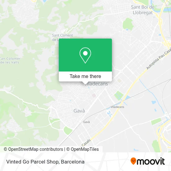 Vinted Go Parcel Shop map