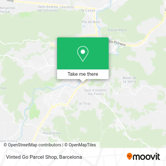 Vinted Go Parcel Shop map