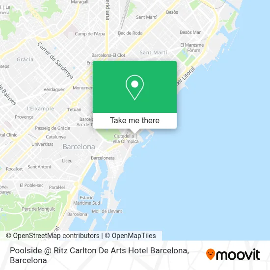Poolside @ Ritz Carlton De Arts Hotel Barcelona map