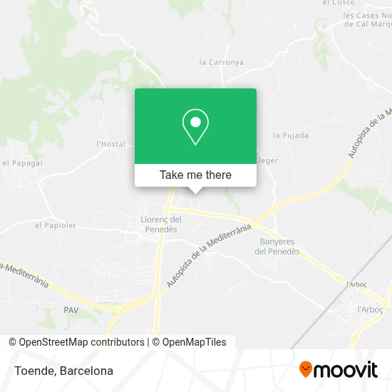 Toende map
