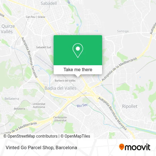 Vinted Go Parcel Shop map