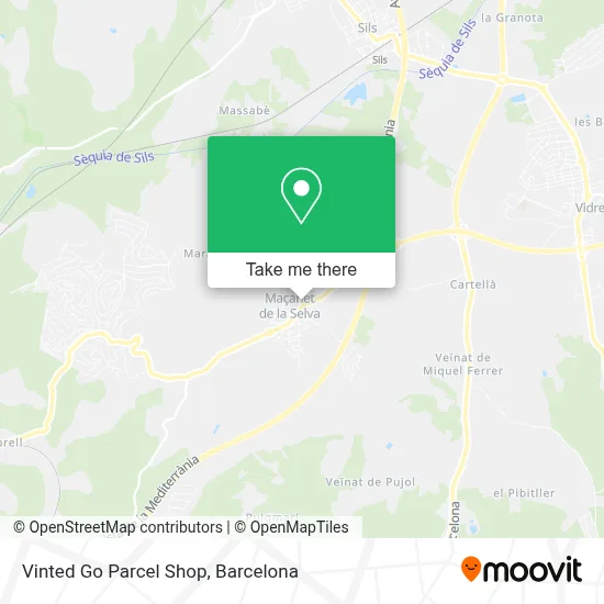 Vinted Go Parcel Shop map