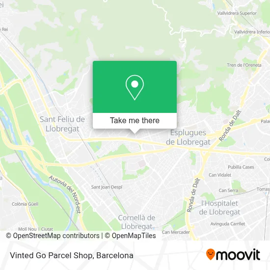 Vinted Go Parcel Shop map