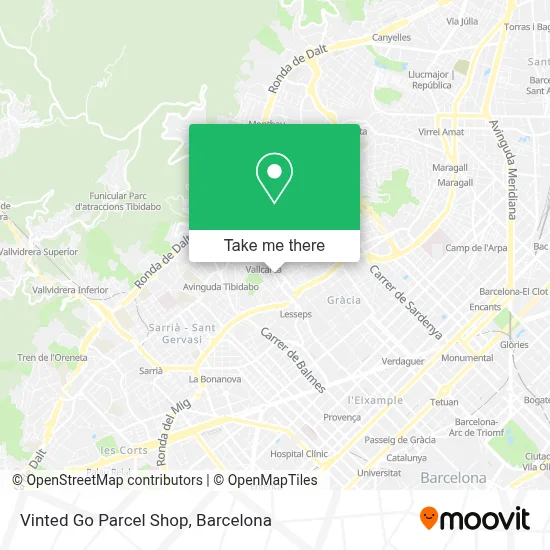 Vinted Go Parcel Shop map