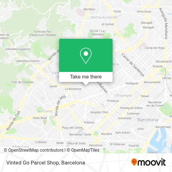 Vinted Go Parcel Shop map