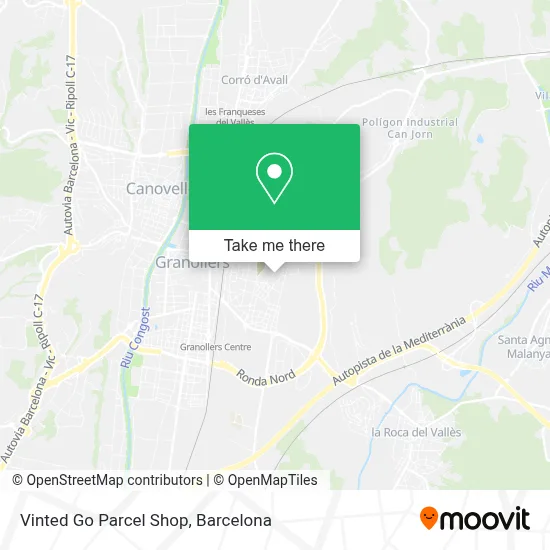 Vinted Go Parcel Shop map
