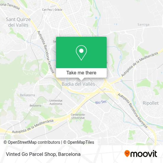 Vinted Go Parcel Shop map