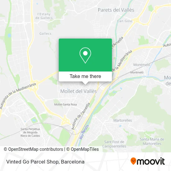 Vinted Go Parcel Shop map