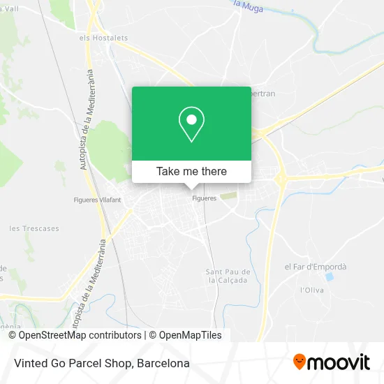 Vinted Go Parcel Shop map