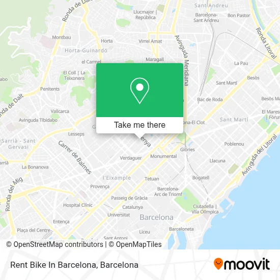 Rent Bike In Barcelona map