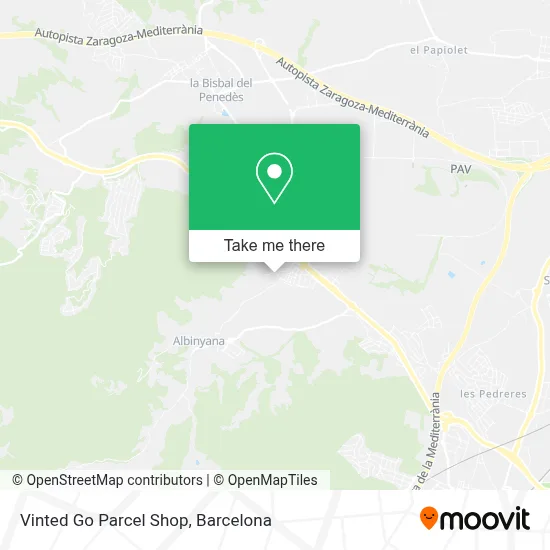Vinted Go Parcel Shop map