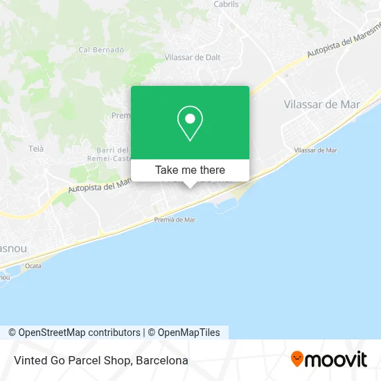 Vinted Go Parcel Shop map