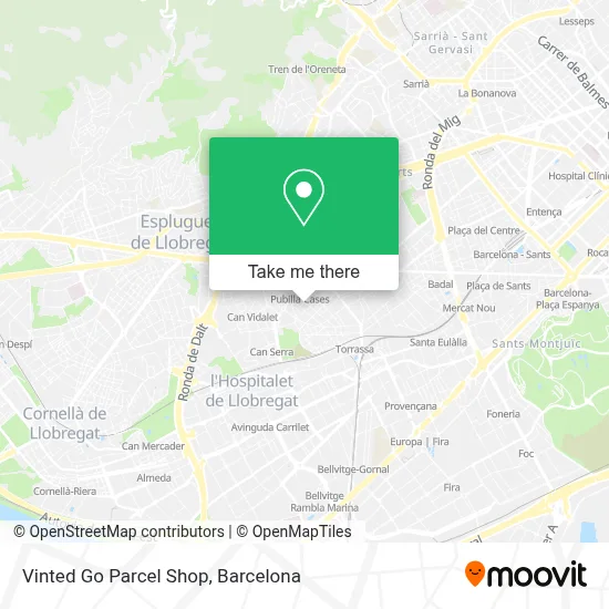 Vinted Go Parcel Shop map